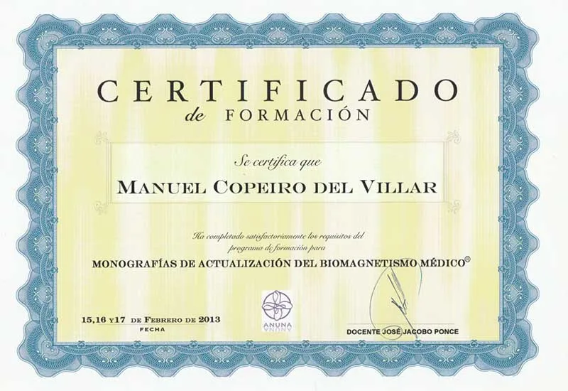 Certificado: monografia par biomagnetico