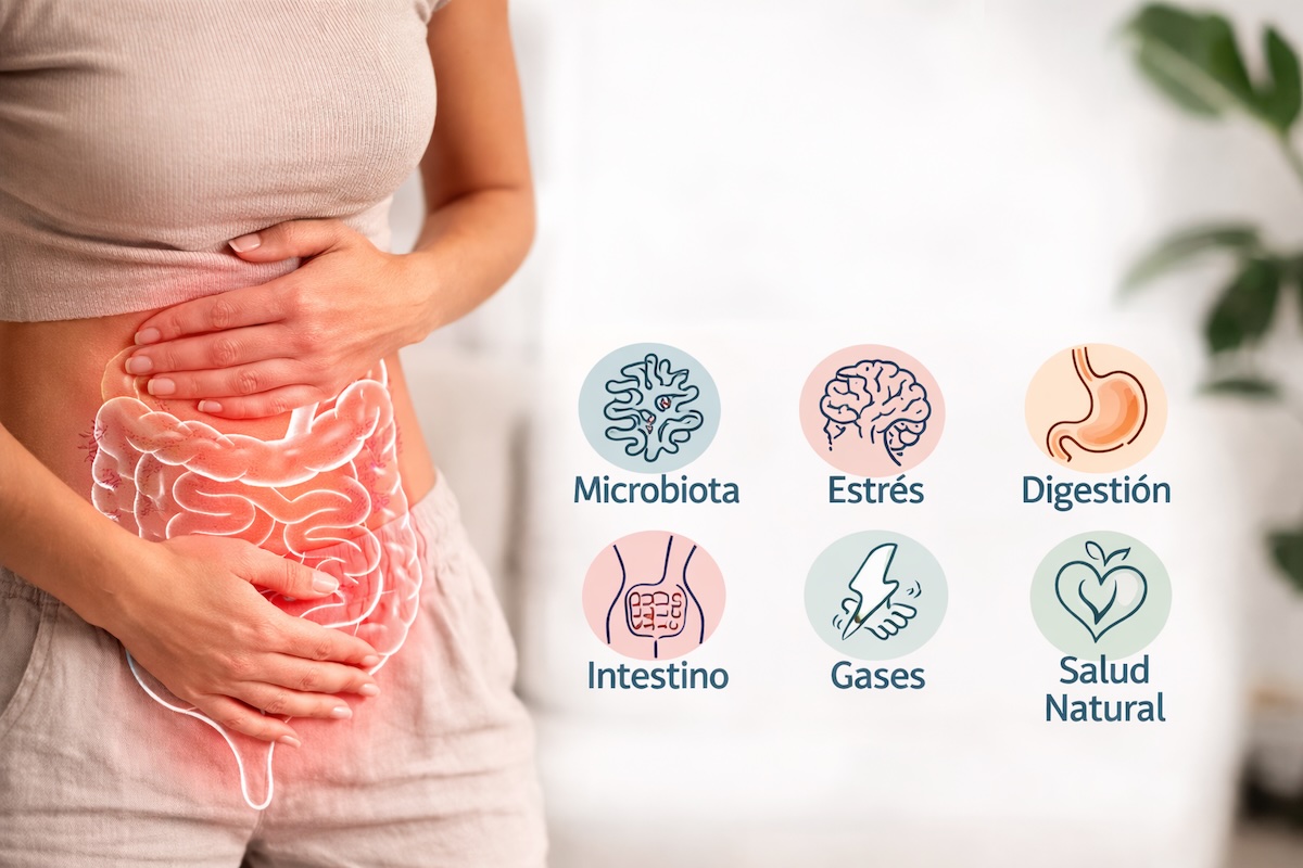 hinchazón abdominal causas digestivas microbiota estrés gases intestinales